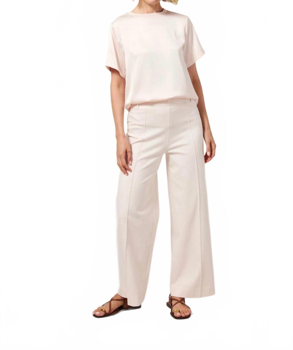 NEW LYSSE nova hi waist pintuck denim pant in barely pink
